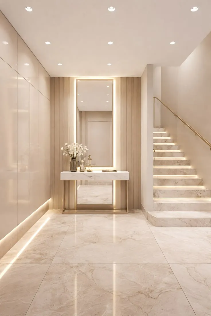 Beyaz mermer banyo